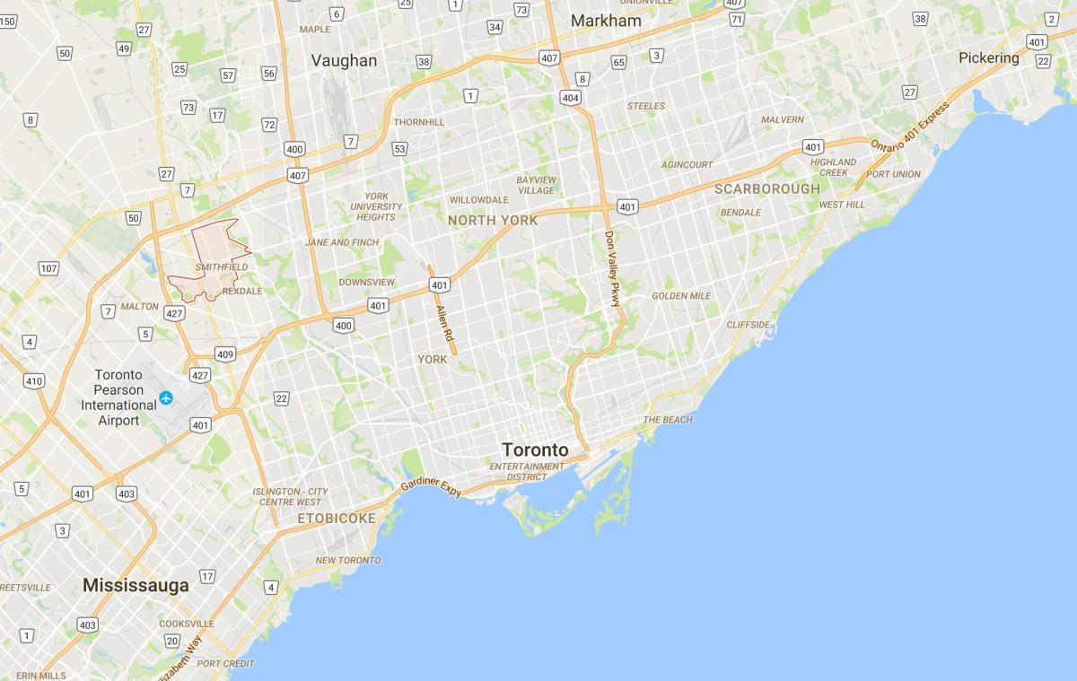Kartta Smithfielddistrict Toronto