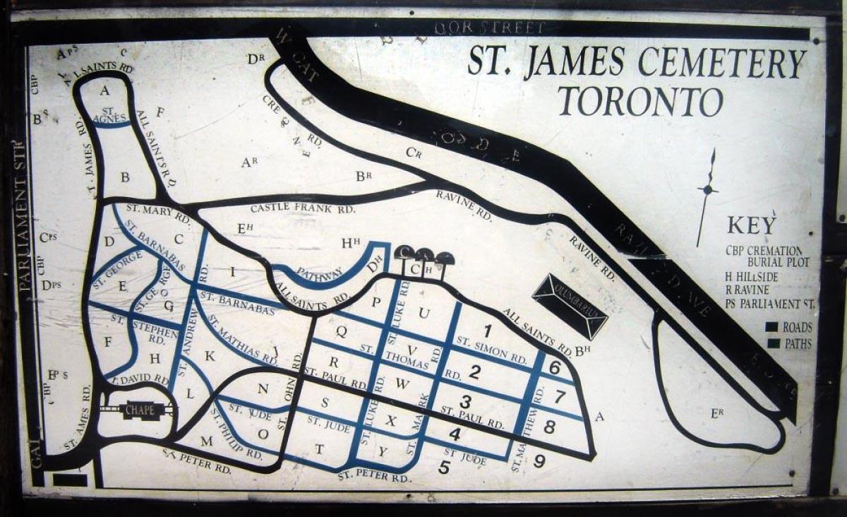 Kartta St James cemetery
