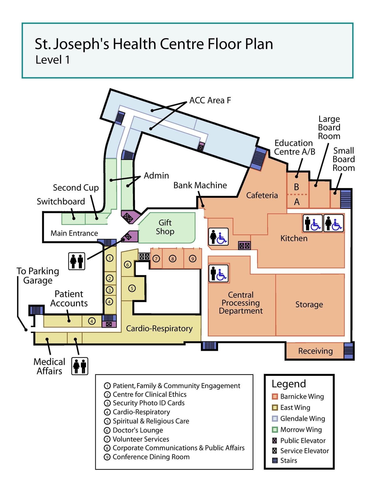 Kartta St. Joseph ' s Health centre Toronto taso 1