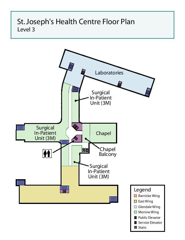 Kartta St. Joseph ' s Health centre Toronto taso 3