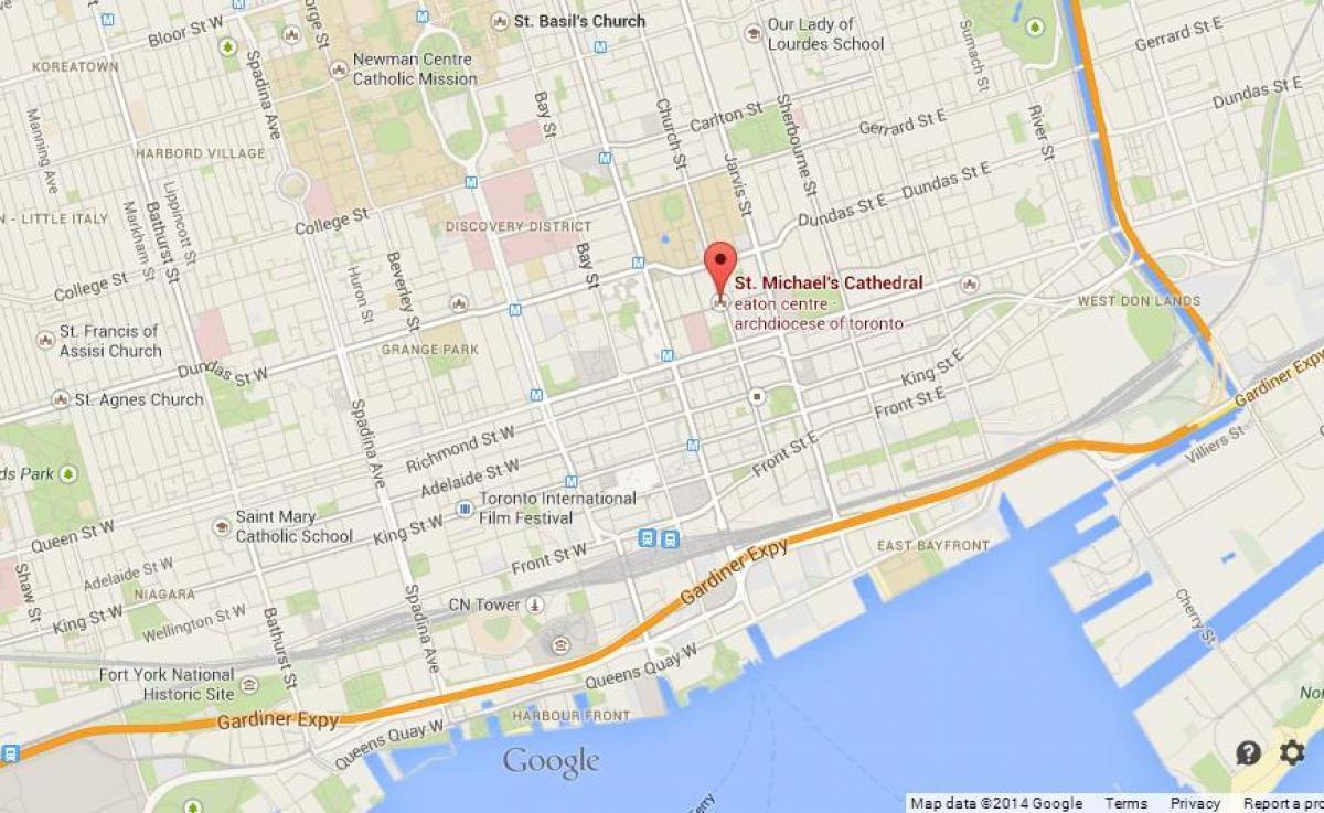 Kartta St. Michael ' s Cathedrale Toronto yleiskatsaus