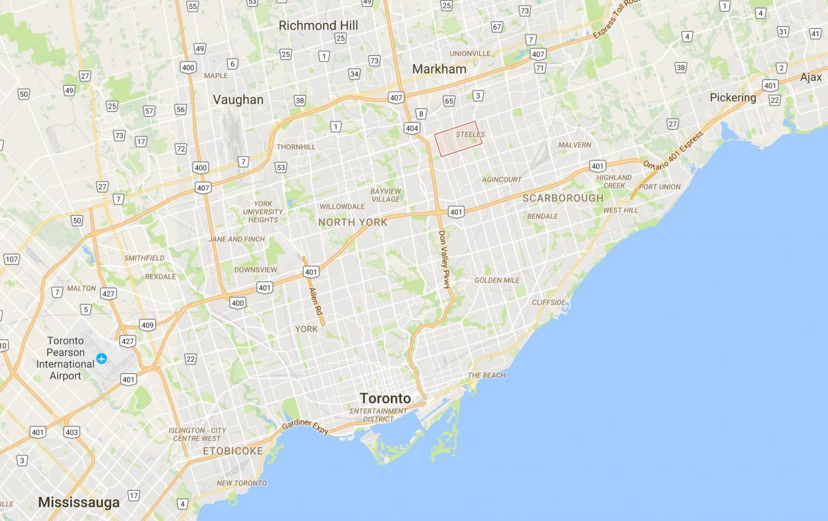 Kartta Steeles Toronto district