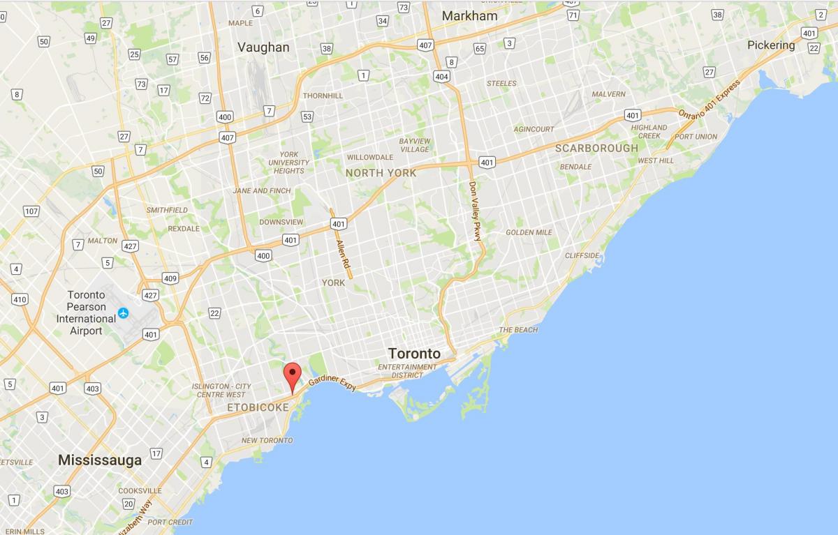 Kartta Stonegate-Queenswayn alueella Toronto
