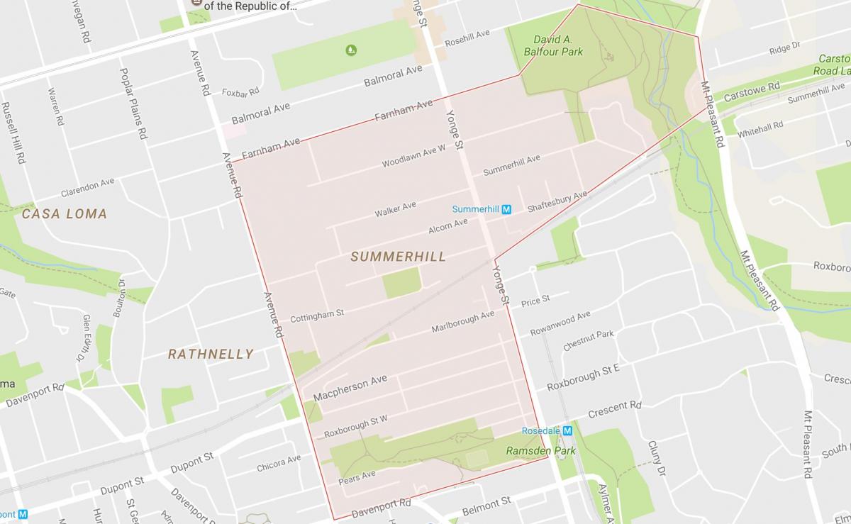 Kartta Summerhill naapuruus-Toronto