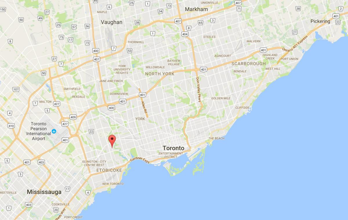 Kartta Kingsway Toronto district