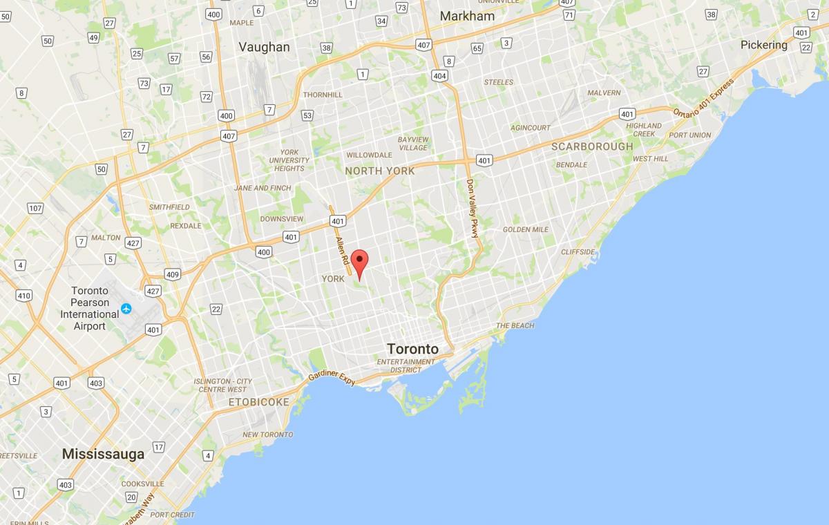 Kartta Tichester Toronto district