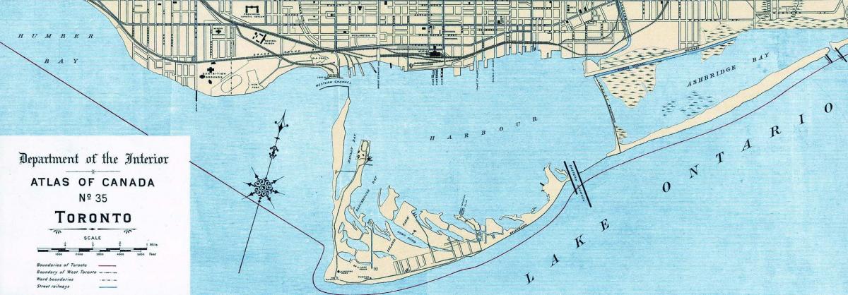 Kartta Toronto Harbour 1906