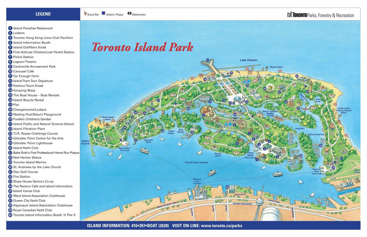 Kartta Toronto island park
