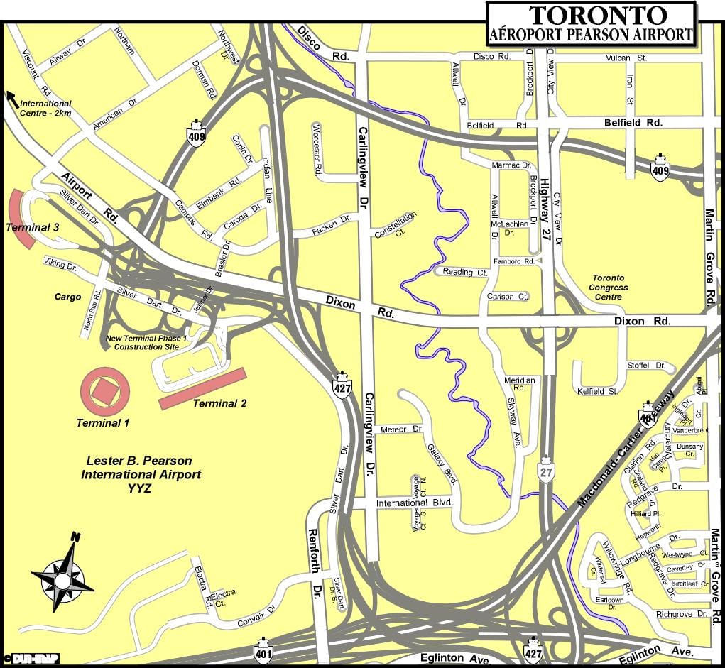 Kartta Toronto lentokentät