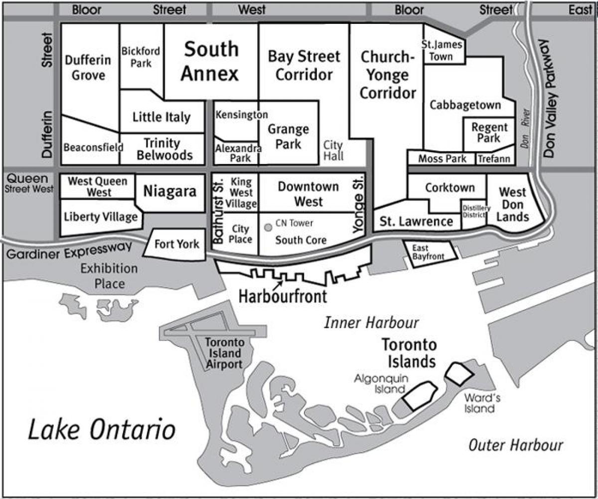 Kartta Toronto Naapuruus-opas