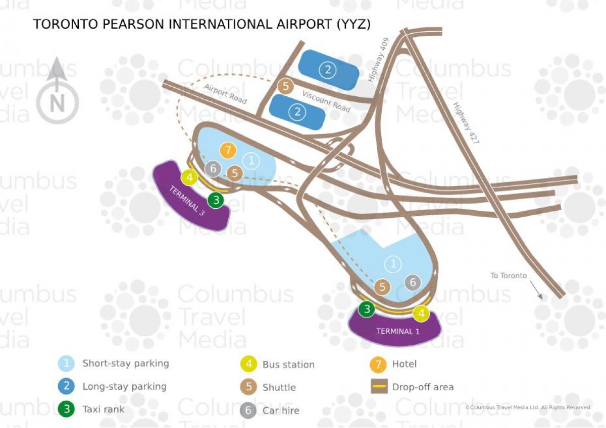 Kartta Toronto Pearson airport