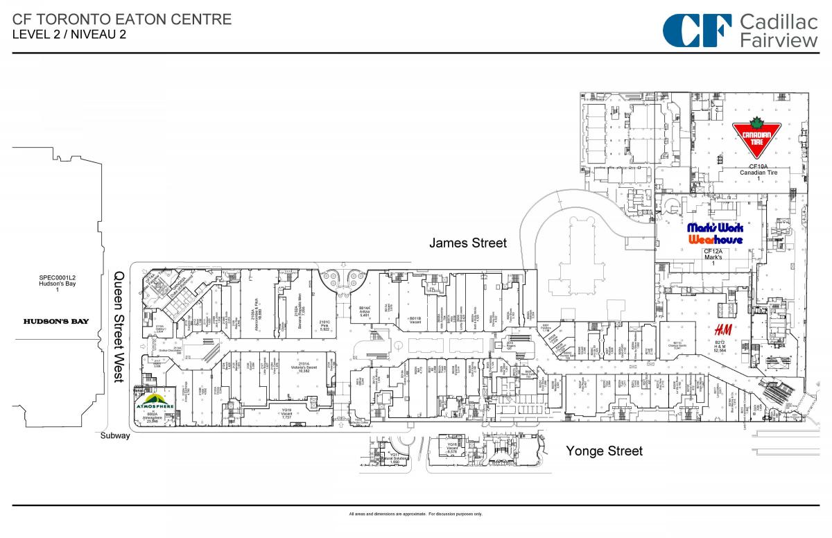 Kartta Toronto Syönyt Centre, level 2