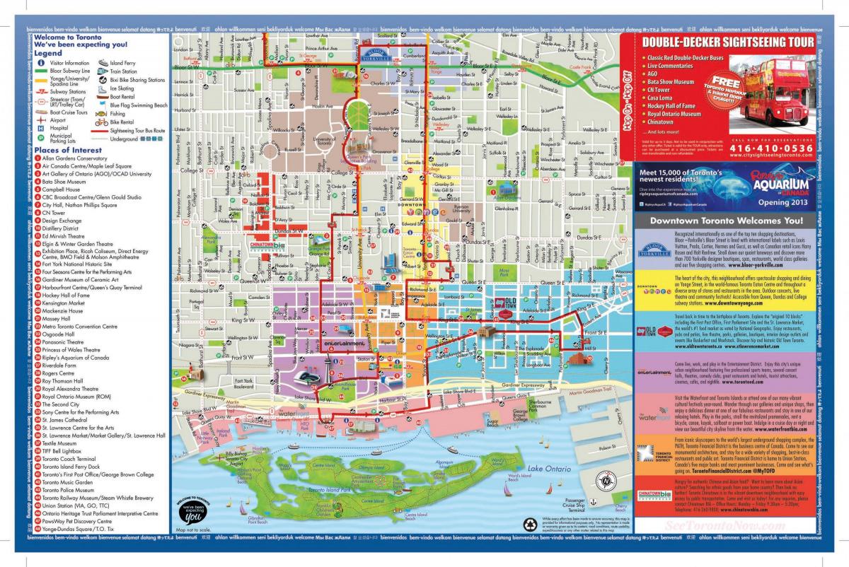 Kartta Toronto turisteja