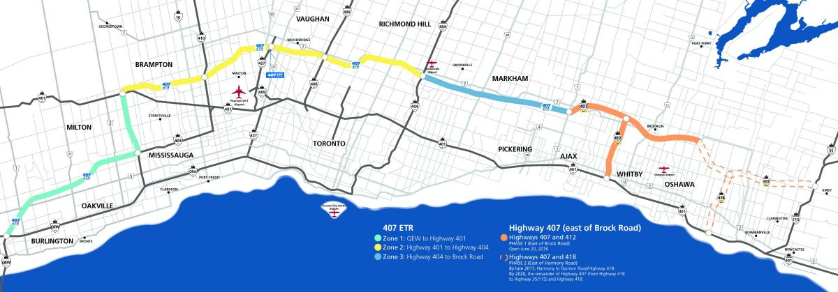 Kartta Toronto valtatie 407