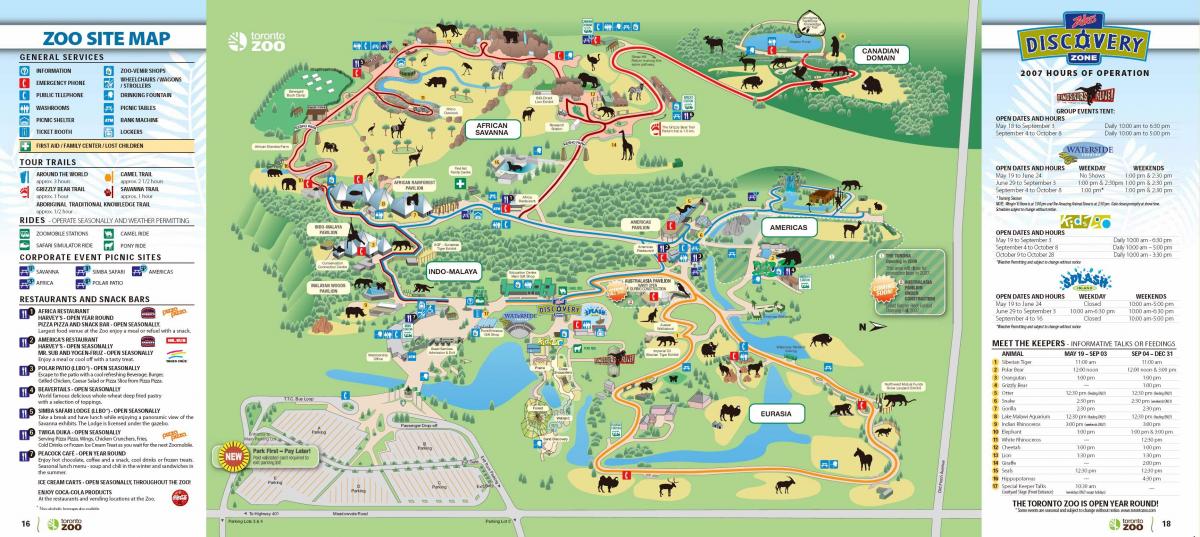 Kartta Toronto zoo