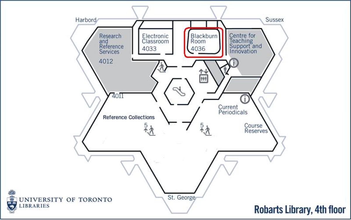 Kartta university of Toronto Robarts library blackburn huone