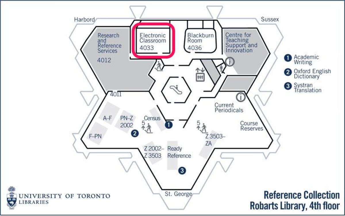Kartta university of Toronto Robarts library sähköinen luokkahuone