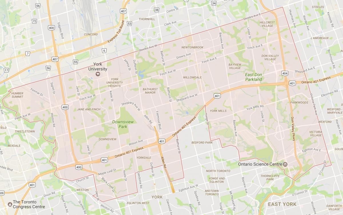 Kartta Uptown Toronto naapuruus-Toronto