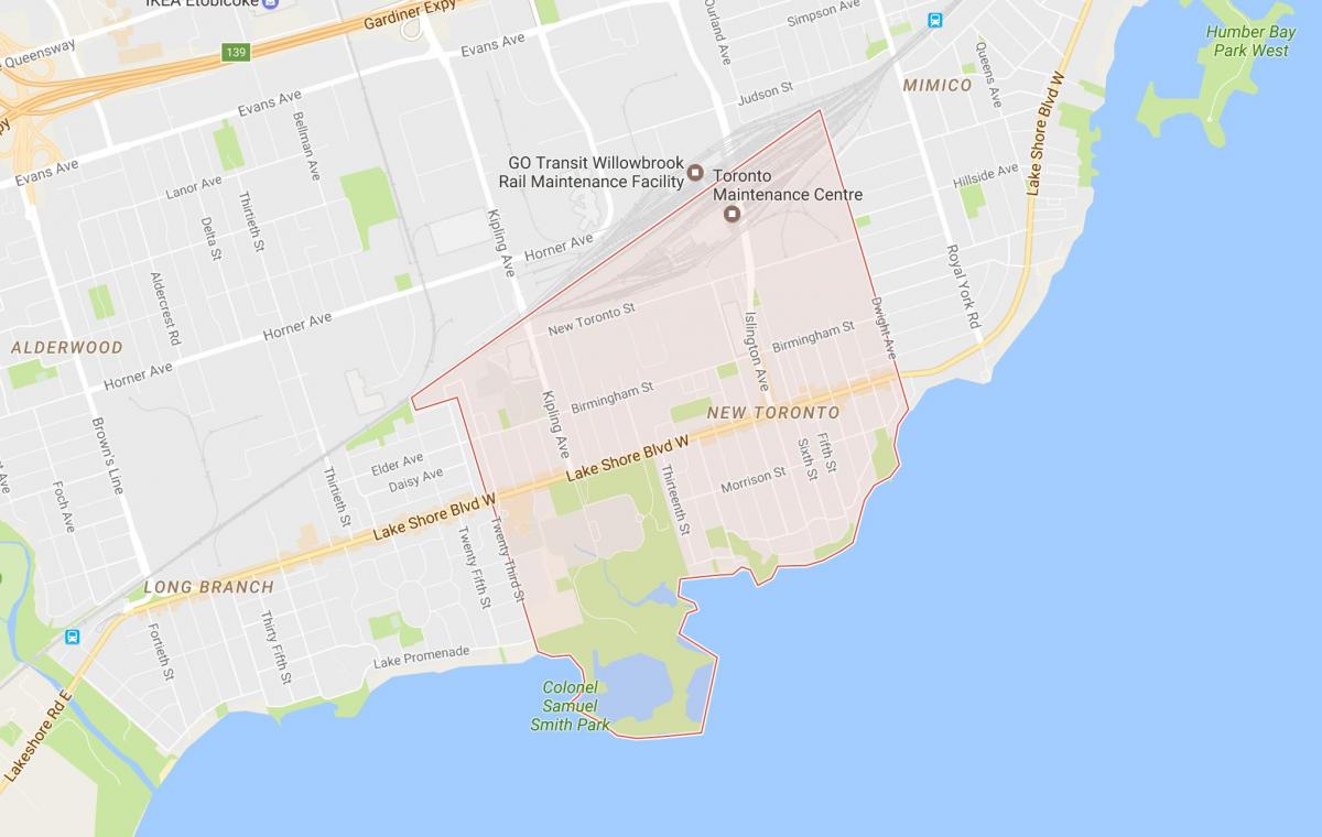 Kartta New Toronto naapuruus-Toronto
