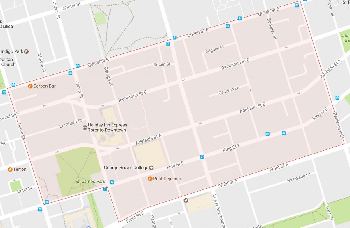 Kartta Old Town naapuruus-Toronto