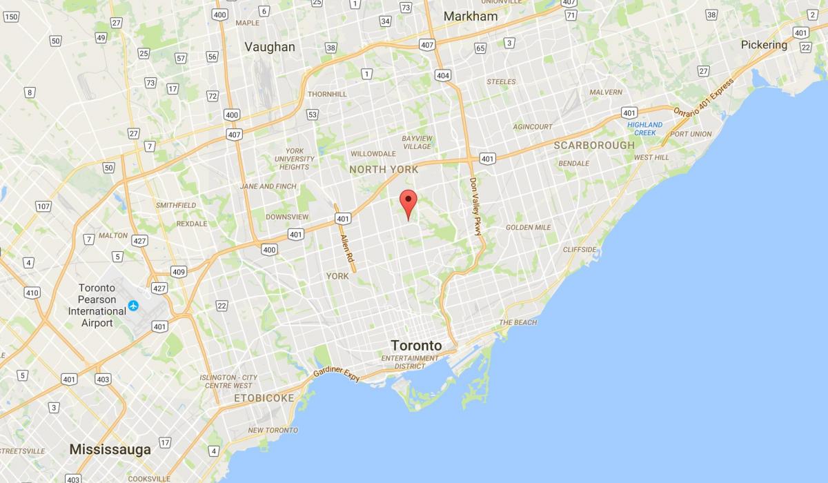 Kartta Wanless Park district Toronto