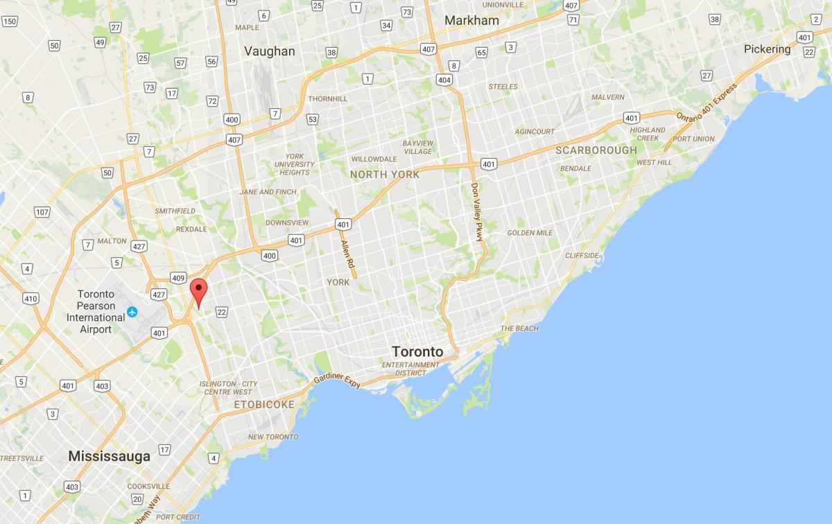 Kartta Willowridge Toronto district