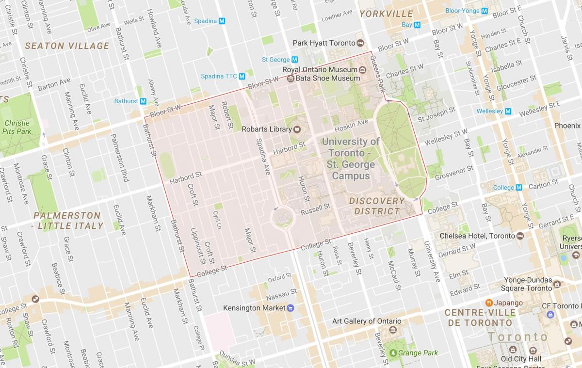 Kartta Yliopisto-Toronto