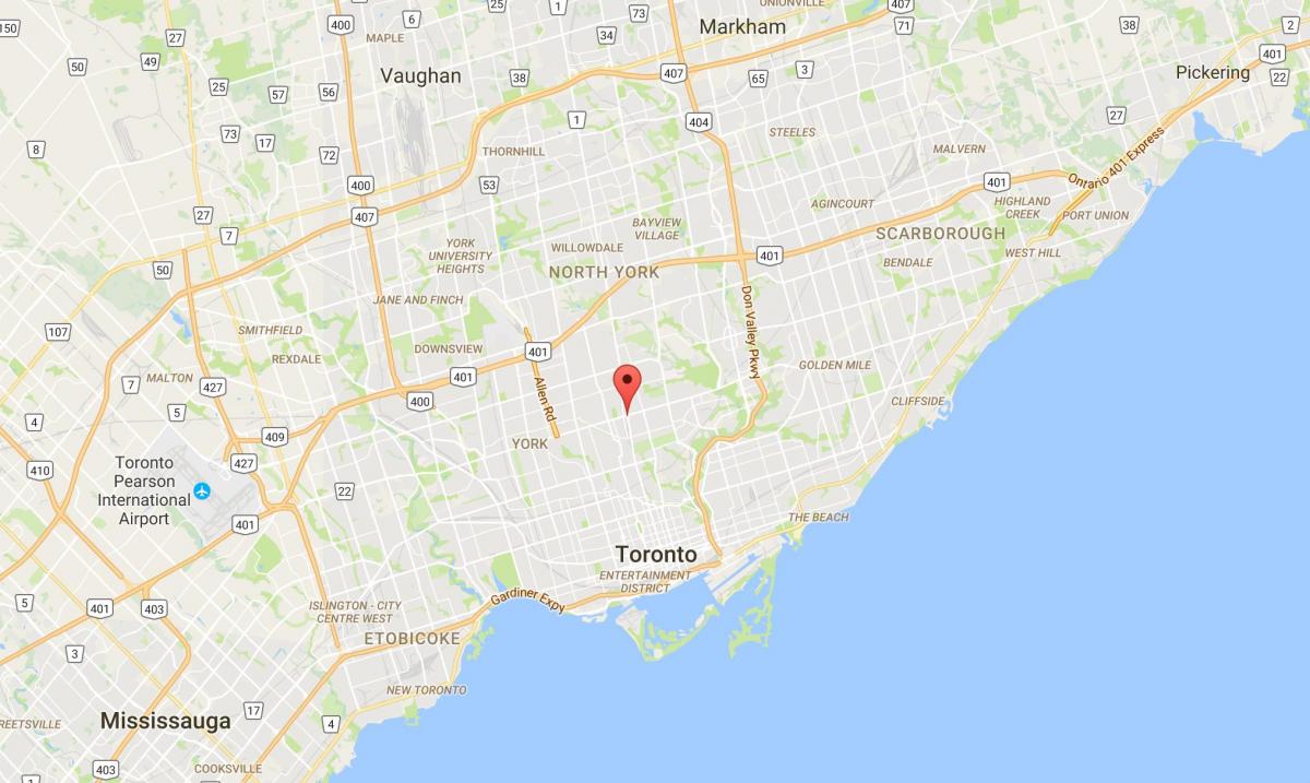 Kartta Yonge and Eglinton Toronto district