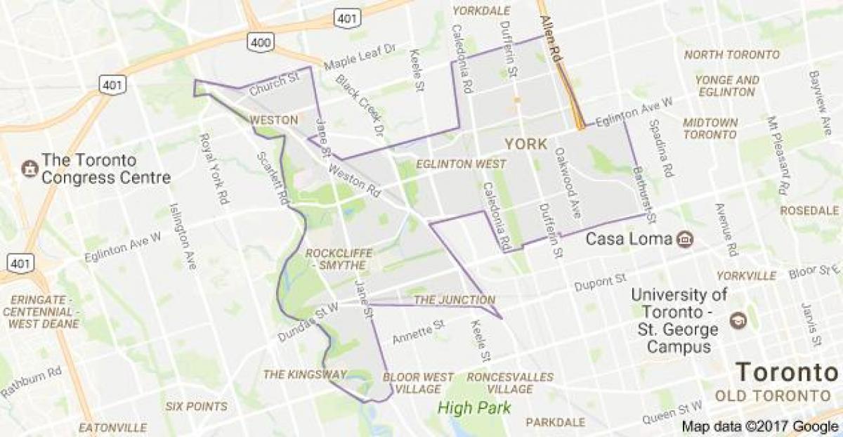 Kartta York-Toronto, Kanada