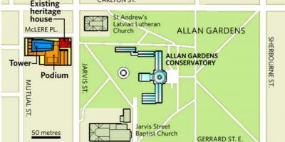 Kartta Allan Gardens, Toronto