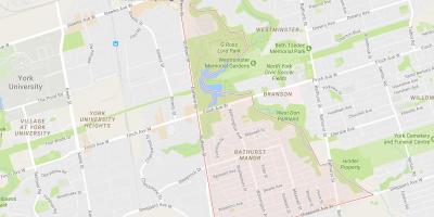 Kartta Bathurst Kartanon naapurustossa Toronto