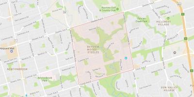 Kartta Bayview Woods – Steeles naapuruus-Toronto