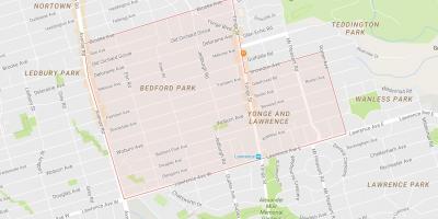 Kartta Bedford Park naapurustossa Toronto
