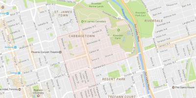 Kartta Cabbagetown naapuruus-Toronto