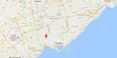 Kartta Carleton Kylän alueella Toronto