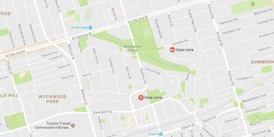 Kartta Casa Loma naapurustossa Toronto