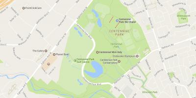 Kartta Centennial Park naapurustossa Toronto