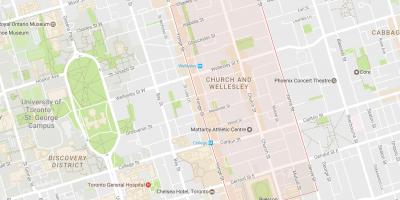 Kartta Church ja Wellesley naapuruus-Toronto