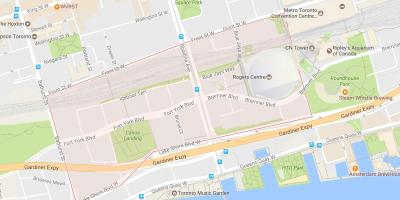 Kartta CityPlace naapuruus-Toronto