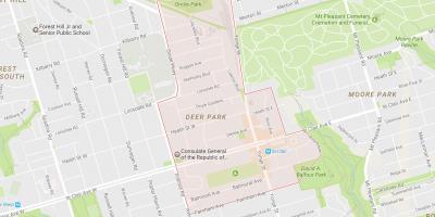 Kartta Deer Park naapurustossa Toronto