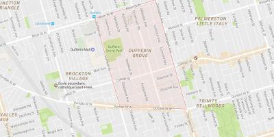 Kartta Dufferin Grove naapuruus-Toronto
