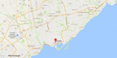 Kartta Fashion District-alueella Toronto