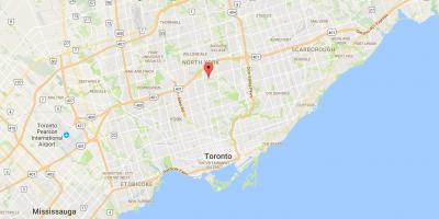 Kartta Hoggs Hollow district Toronto