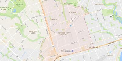 Kartta Islington-City Centre West naapuruus-Toronto