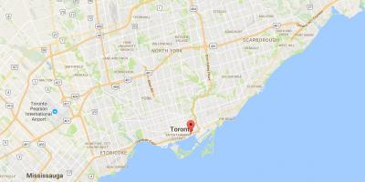 Kartta Itä-Bayfront Toronto district