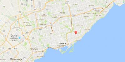 Kartta Itä-Danforth Toronto district