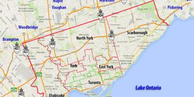 Kartta kuntien Toronto