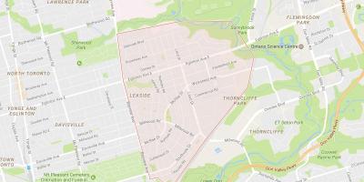 Kartta Leaside naapuruus-Toronto