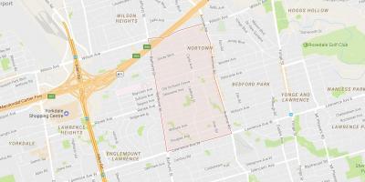 Kartta Ledbury Park naapurustossa Toronto