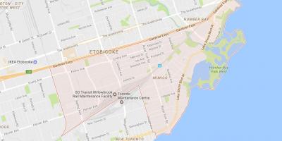 Kartta Mimico naapuruus-Toronto